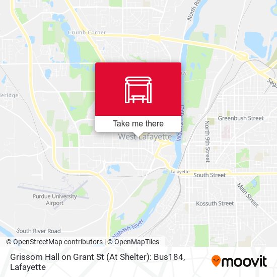 Grissom Hall on Grant St (At Shelter): Bus184 map