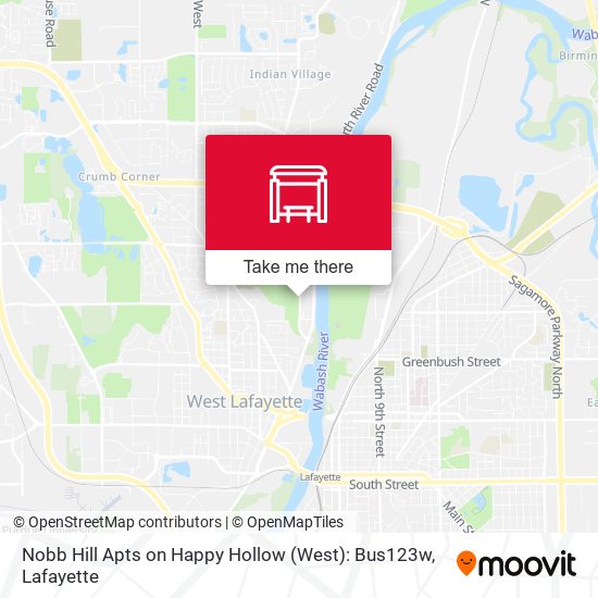 Mapa de Nobb Hill Apts on Happy Hollow (West): Bus123w