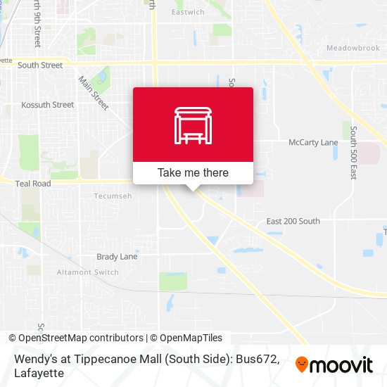 Mapa de Wendy's at Tippecanoe Mall (South Side): Bus672