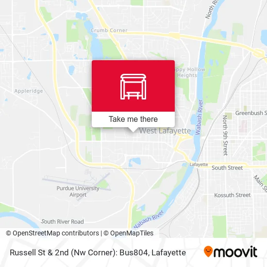 Russell St & 2nd (Nw Corner): Bus804 map