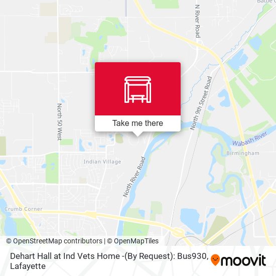Dehart Hall at Ind Vets Home -(By Request): Bus930 map