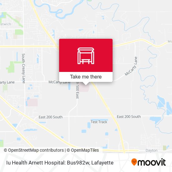 Iu Health Arnett Hospital: Bus982w map