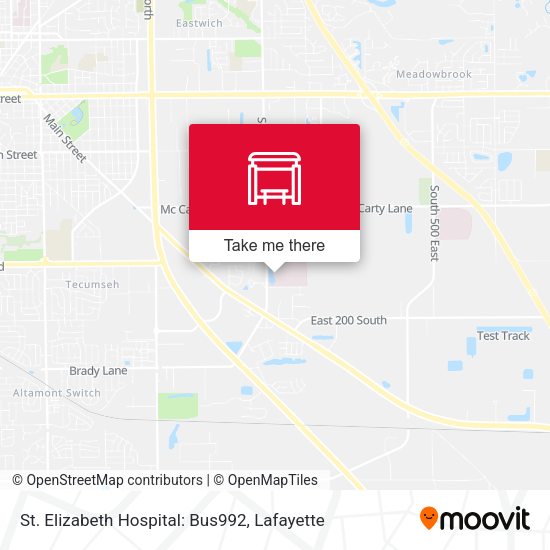 Mapa de St. Elizabeth Hospital: Bus992