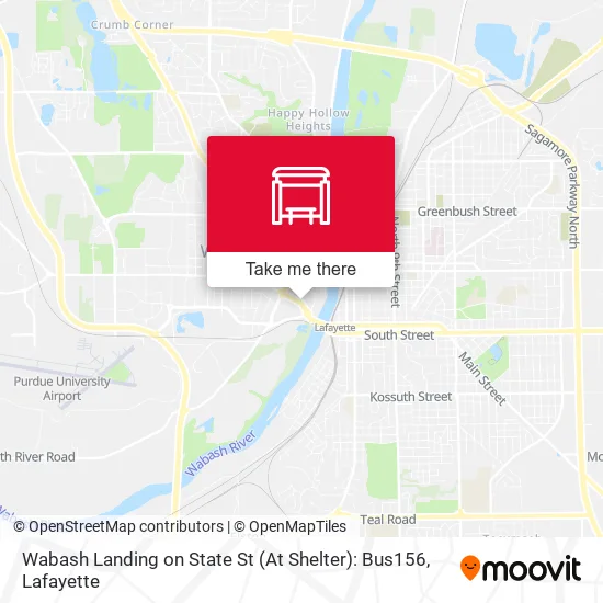 Mapa de Wabash Landing on State St (At Shelter): Bus156