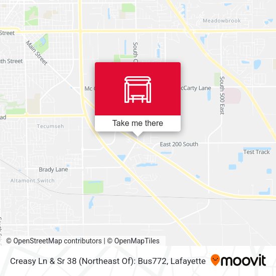 Mapa de Creasy Ln & Sr 38 (Northeast Of): Bus772
