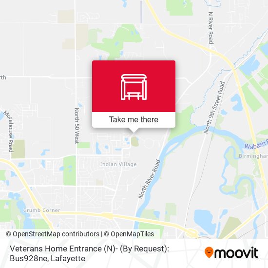 Mapa de Veterans Home Entrance (N)- (By Request): Bus928ne