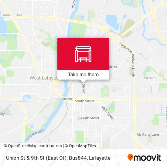 Mapa de Union St & 9th St (East Of): Bus844