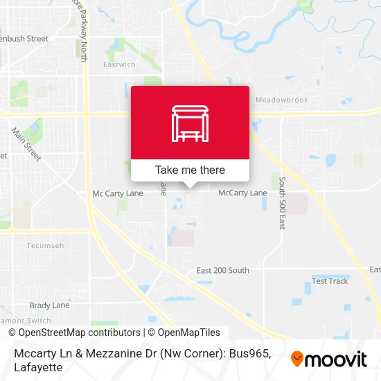 Mapa de Mccarty Ln & Mezzanine Dr (Nw Corner):  Bus965