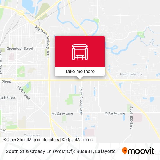 Mapa de South St & Creasy Ln (West Of): Bus831