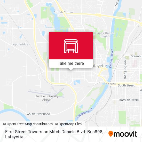 First Street Towers on Mitch Daniels Blvd: Bus898 map