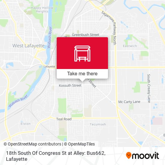 Mapa de 18th South Of Congress St at Alley: Bus662