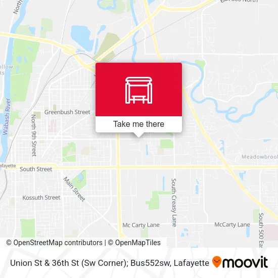 Mapa de Union St & 36th St (Sw Corner); Bus552sw