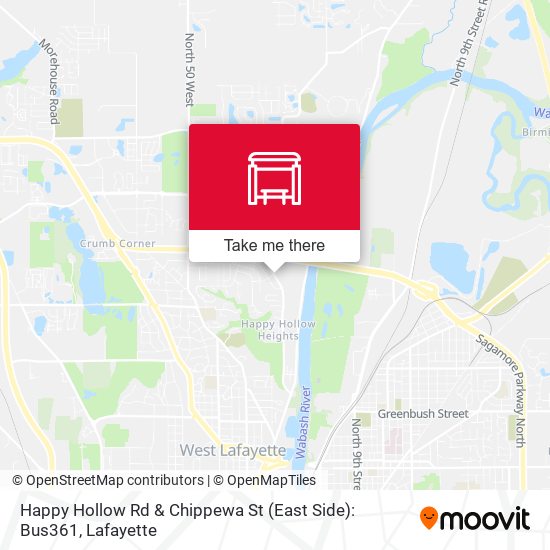Mapa de Happy Hollow Rd & Chippewa St (East Side): Bus361