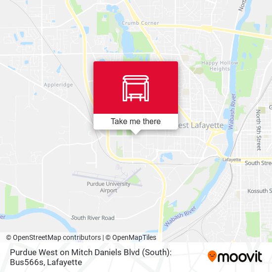 Mapa de Purdue West on Mitch Daniels Blvd (South): Bus566s
