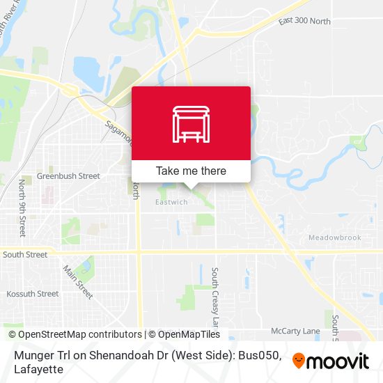 Mapa de Munger Trl on Shenandoah Dr (West Side): Bus050