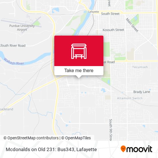 Mcdonalds on Old 231: Bus343 map