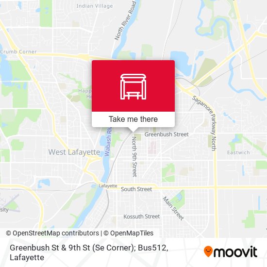 Mapa de Greenbush St & 9th St (Se Corner); Bus512