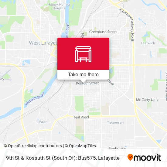 9th St & Kossuth St (South Of): Bus575 map
