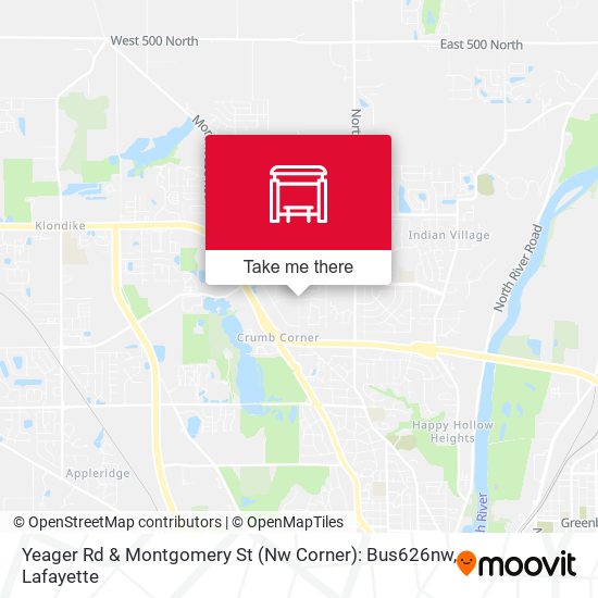 Yeager Rd & Montgomery St (Nw Corner): Bus626nw map
