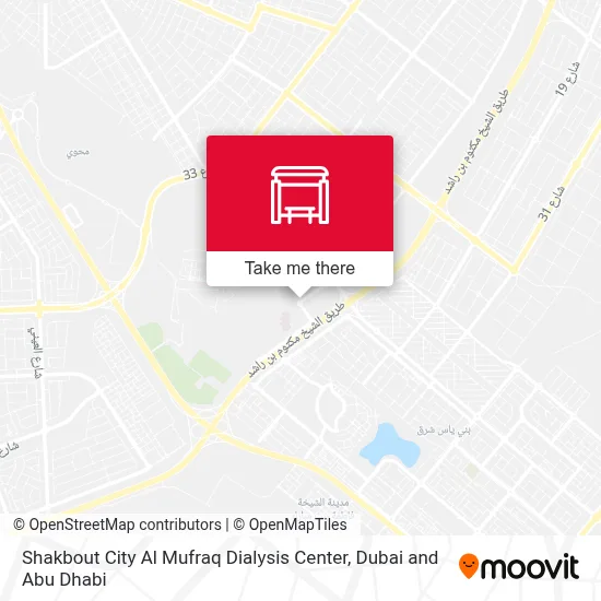 Shakbout City  Al Mufraq Dailysis Center map