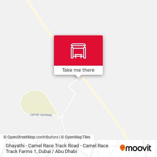 Ghayathi - Camel Race Track Road  -  Camel Race Track Farms 1 map