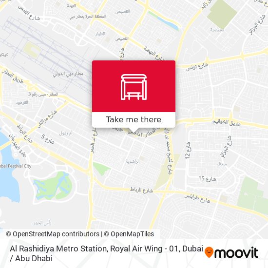 Al Rashidiya Metro Station, Royal Air Wing - 01 map