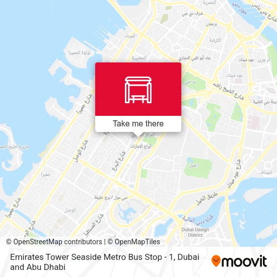 Emirates Tower Seaside Metro Bus Stop - 1 map