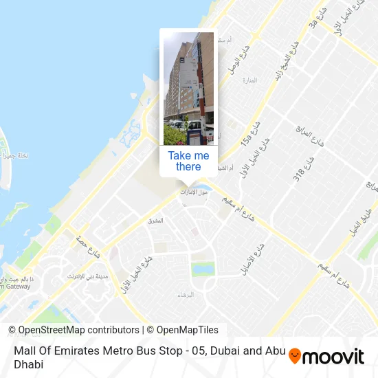 Mall Of  Emirates Metro Bus Stop - 05 map