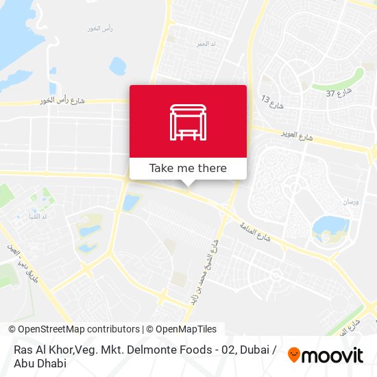 Ras Al Khor,Veg. Mkt. Delmonte Foods - 02 map