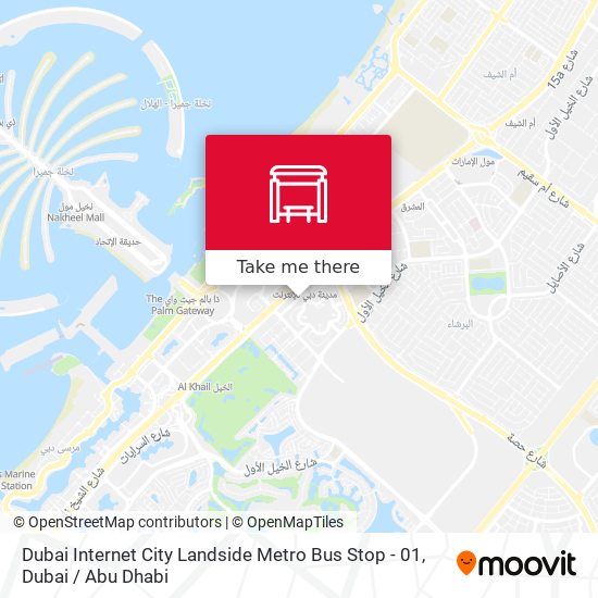 Dubai Internet City Landside Metro Bus Stop - 01 map