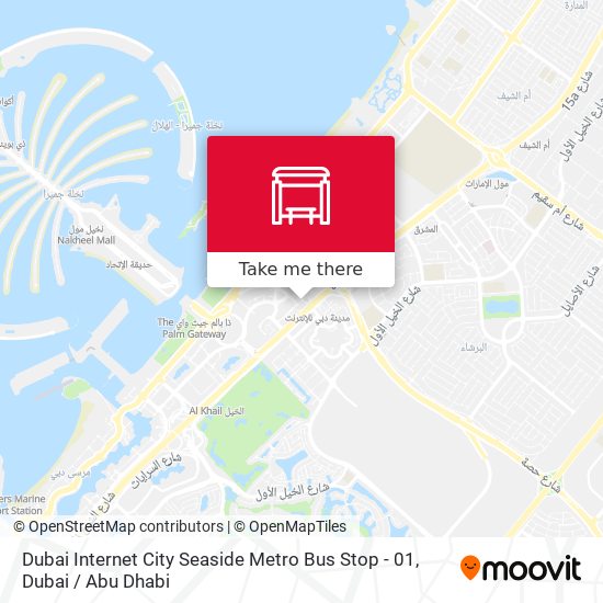 Dubai Internet City Seaside Metro Bus Stop - 01 map