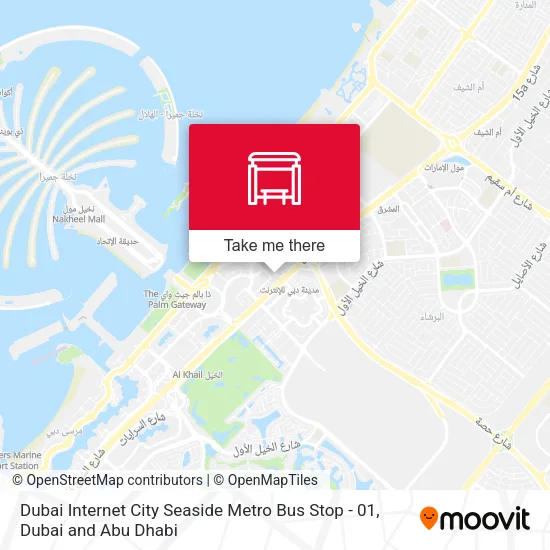 Dubai Internet City Seaside Metro Bus Stop - 01 map