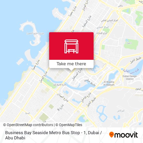 Business Bay Seaside Metro Bus Stop - 1 map