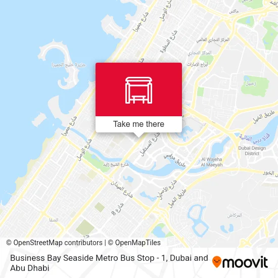Business Bay Seaside Metro Bus Stop - 1 map