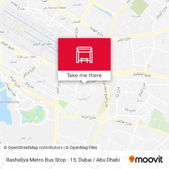 Rashidiya Metro Bus Stop - 15 map