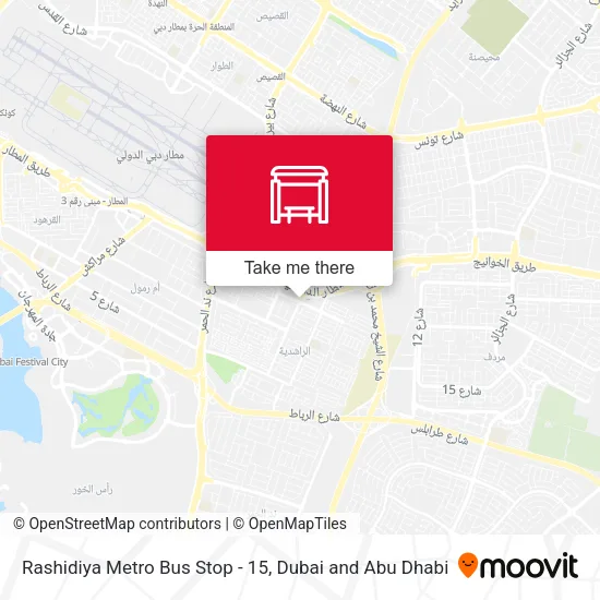 Rashidiya Metro Bus Stop - 15 map
