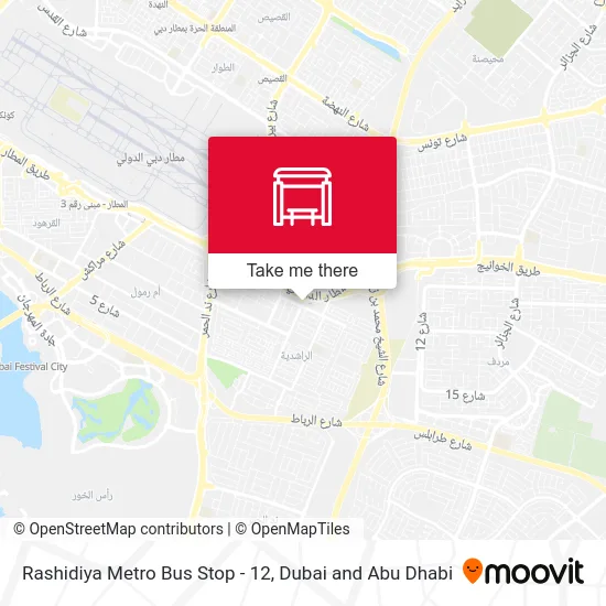 Rashidiya Metro Bus Stop - 12 map