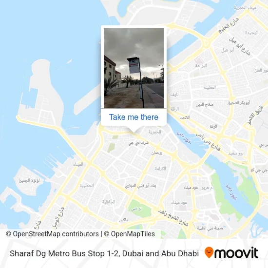 Sharaf Dg Metro Bus Stop 1-2 map