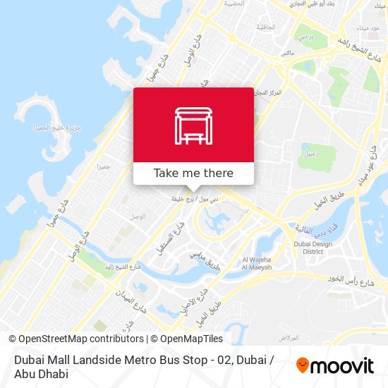 Dubai Mall Landside Metro Bus Stop - 02 map