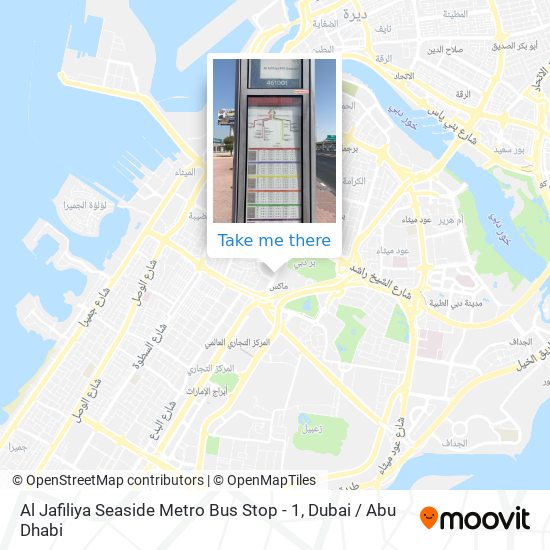Al Jafiliya Seaside Metro Bus Stop - 1 map
