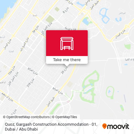 Quoz, Gargash Construction Accommodation - 01 map