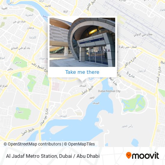 Al Jadaf Metro Station map