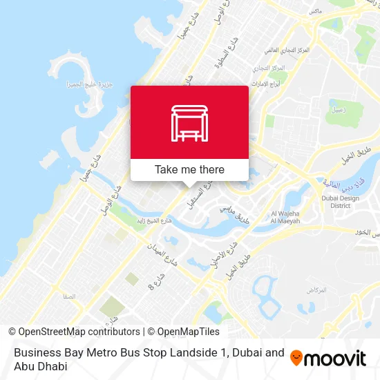 Business Bay Metro Bus Stop Landside 1 map