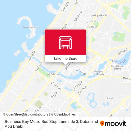 Business Bay Metro Bus Stop Landside 3 map