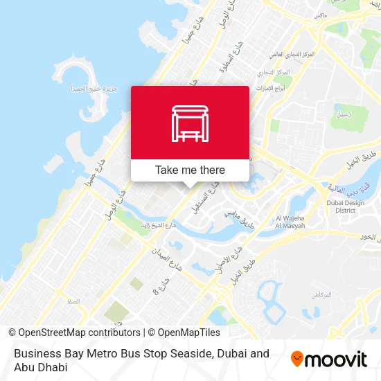 Business Bay Metro Bus Stop Seaside map