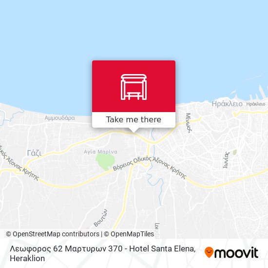Λεωφορος 62 Μαρτυρων 370 - Hotel Santa Elena map