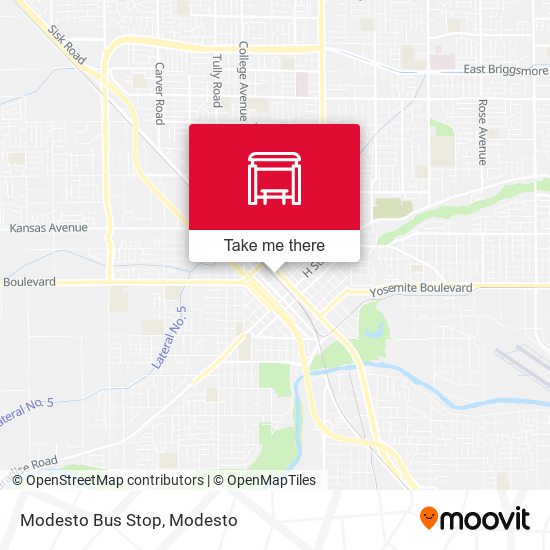 Modesto Bus Stop map