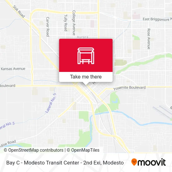Mapa de Bay C - Modesto Transit Center - 2nd Exi