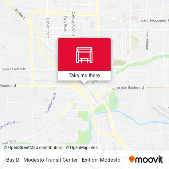 Bay D - Modesto Transit Center - Exit on map