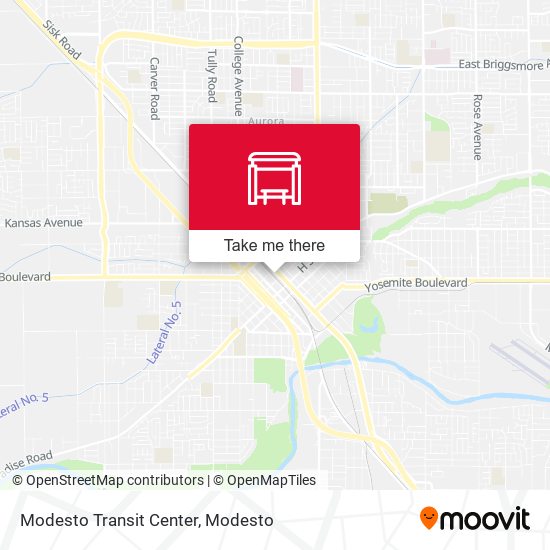 Modesto Transit Center map